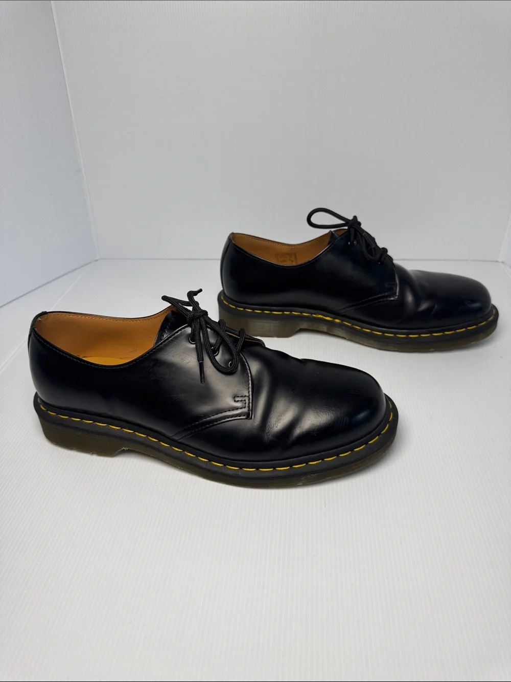 DR. MARTENS Men's Black Smooth Leather 3 Hole Lace-Up Oxford Shoes US 11 EU 45